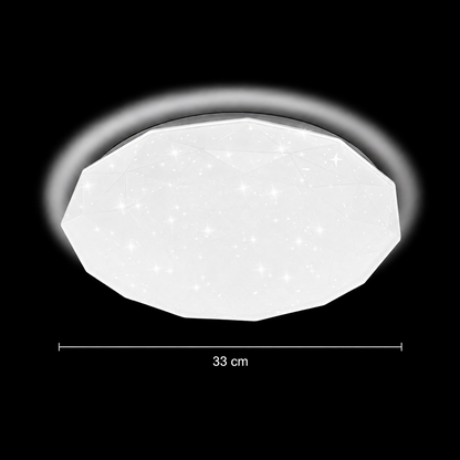 Шестоъгълна LED плафониера 33 см, 27W, 3000K / 4000K / 6000K, бяла, метална и акрилна