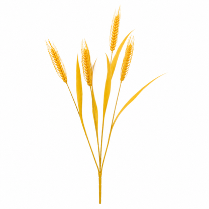 Изкуствено растение Декоративна трева, 83 см, с 4 телчета, пшенична подправка, жълто, без саксия