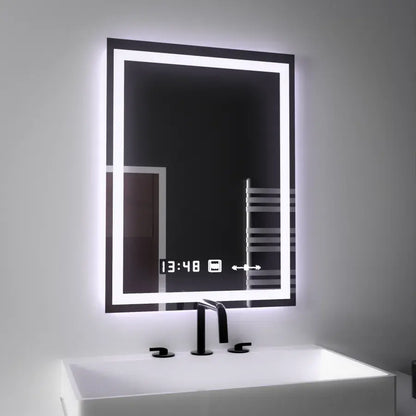 Правоъгълно светодиодно огледало 45x60cm verite motionglow marcellow simable clock system & timable термометър