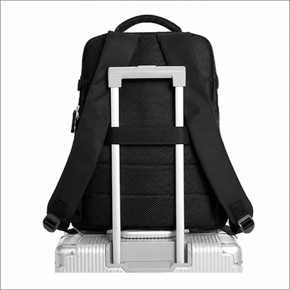 Бизнес раница за пътуване ALMATY, с USB порт, 31x22x46cm Oxford, черна