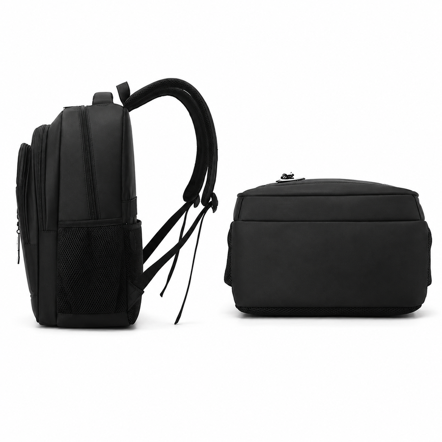 Rucsac Travel Business KANGIQLINIQ, 47x33x15 cm, Oxford, Negru si Portocaliu