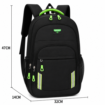 Rucsac Travel Business YEVLAKH, 47x32x14 cm, Oxford, Negru si Verde