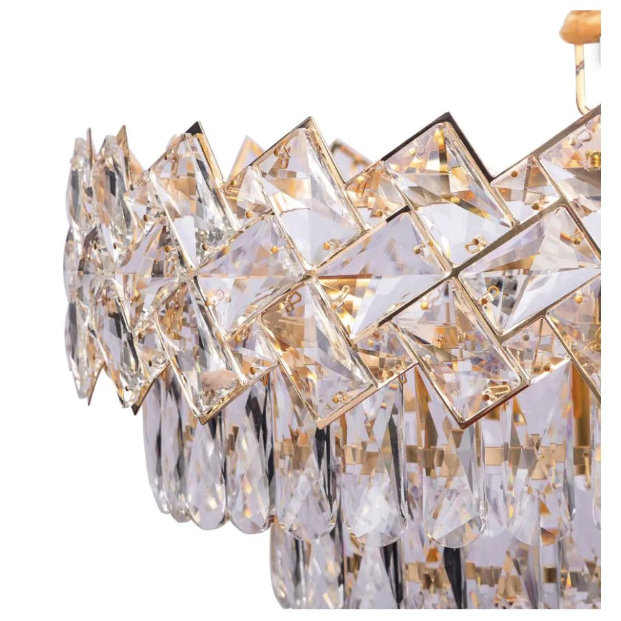 Кристален полилей Windsor Noble 5xe14, 40 cm диаметър, лъскаво злато, регулируема височина