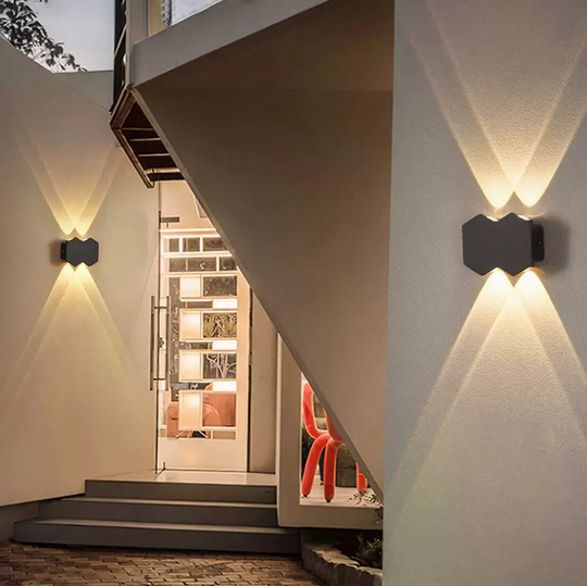 LED стенна лампа AX231, екстериор и интериор, 4 източника, 10W, черна, 3000K Външни стенни лампи Заглавие по подразбиране Alessandro Design