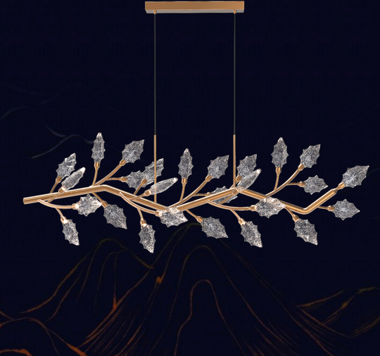Кристален полилей, LED, TOCCATA Longo, 21W, топла/неутрална/студена светлина, злато, регулируема височина Модерни полилеи Заглавие по подразбиране Alessandro Design