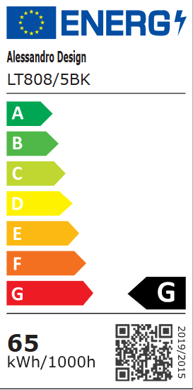 LED полилей с дистанционно управление ZOE 65W, 5 квадрата, Студена/Топла/Неутрална светлина, Димируем, Черен