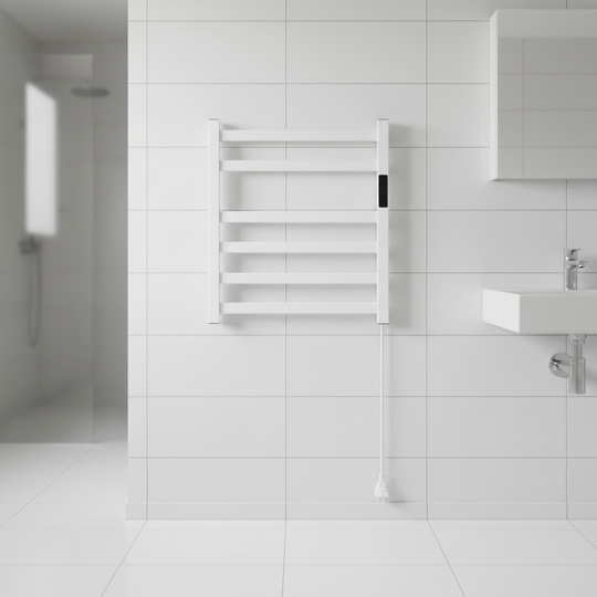 Електрически нагревател за кърпи, 140 W, метал, бял