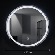 Кръгло LED огледало, 50см, Basic Touch