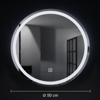 Кръгло LED огледало, 50см, Basic Touch