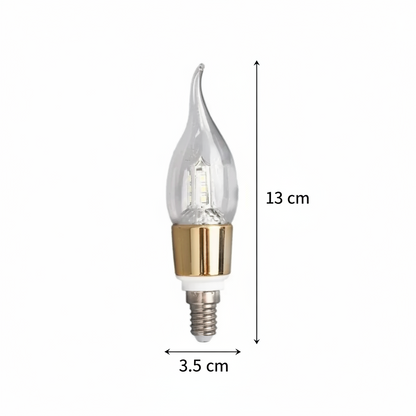 LED крушка E14 Candle, 12W, топла светлина, 3000K, злато