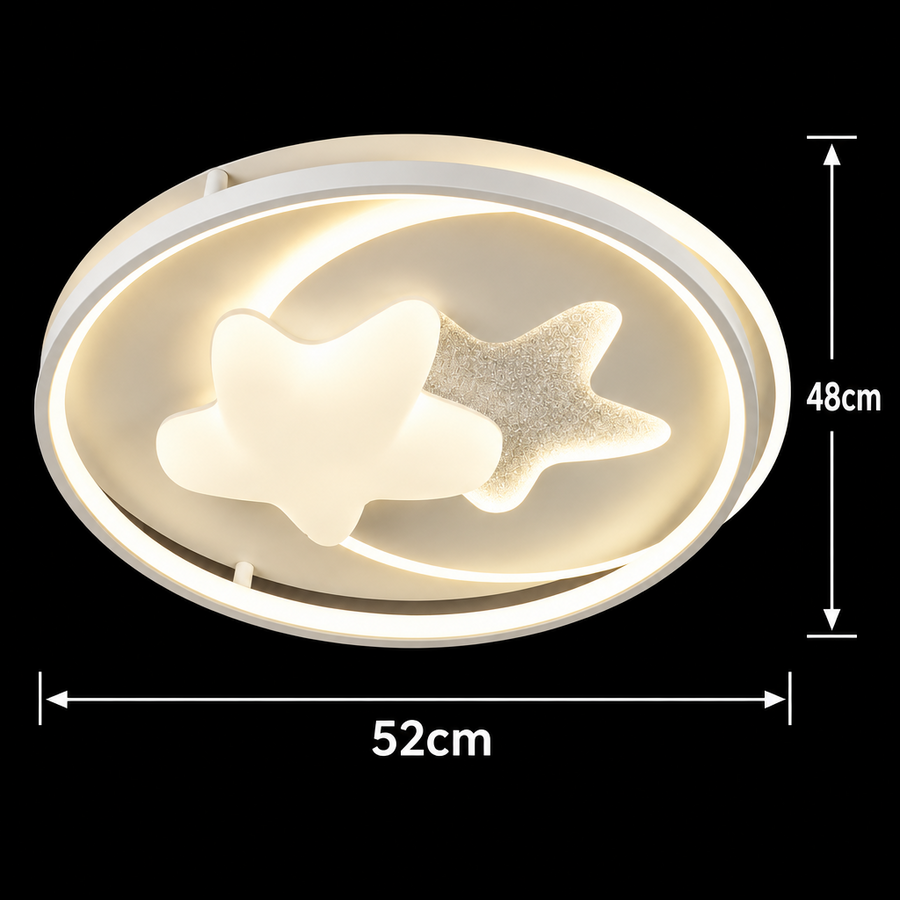 LED полилей с дистанционно ASTERA, Shape of Heavenly Bodies, 87W, Студена/Топла/Неутрална светлина, Димируем, Бял