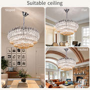 Кристален полилей MAJESTIC Regalis 21x E14, диаметър 80 см, блестящ хром, регулируема височина