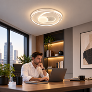 LED полилей с дистанционно ASTERA, Кръгла форма, 86W, Студена/Топла/Неутрална светлина, Димируем, Бял