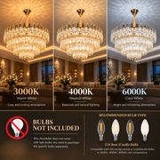 Кристален полилей MAJESTIC Regalis 21x E14, диаметър 80 см, блестящо злато, регулируема височина