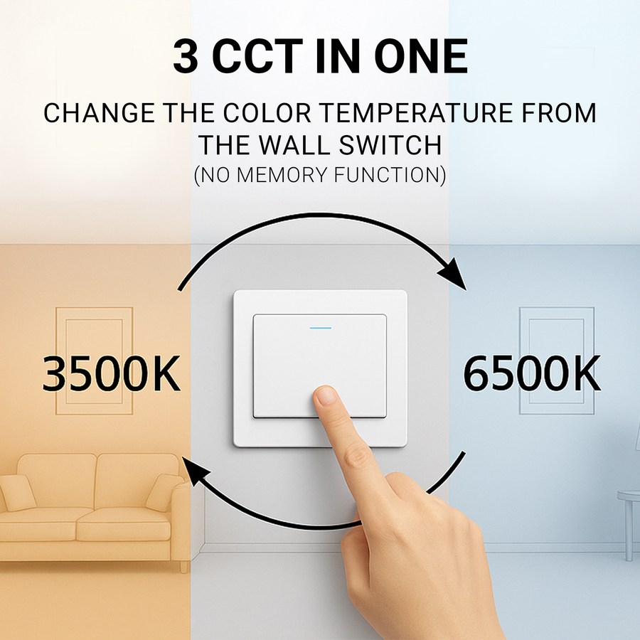 LED полилей с дистанционно управление на Betty 41W, 3 кръга, студ/гореща/неутрална светлина, нестабилен, бял