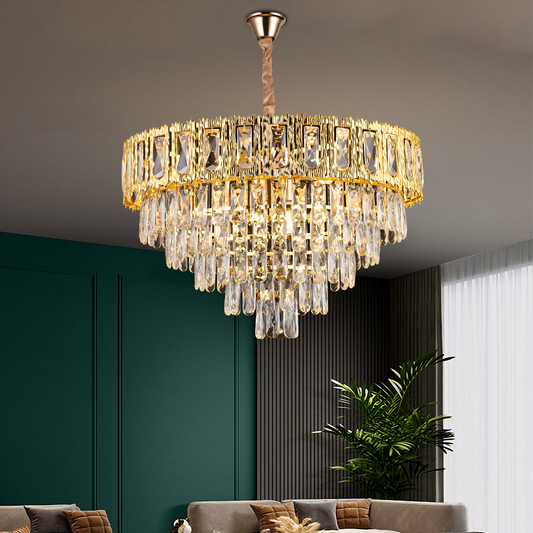 Belvedere Magno 8xe14 Кристален полилей, диаметър 60 см, гланцово злато, регулируема височина