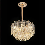 Кристален полилей Fontainebleau Eleganza, 9x E14, диаметър 45 cm, злато, регулируема височина