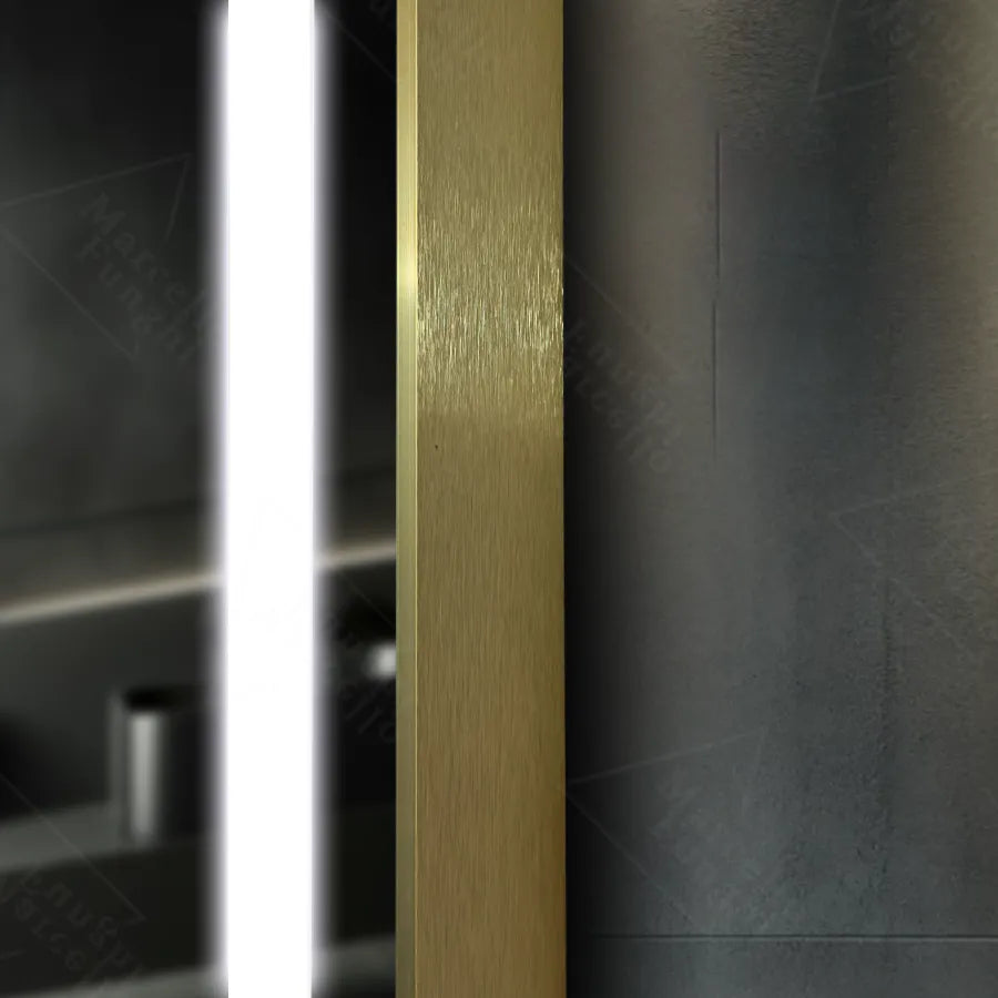 Огледало LED правоъгълна 60x80cm Verite Royale Gold Motionglow Marcello Dimable Clock System
