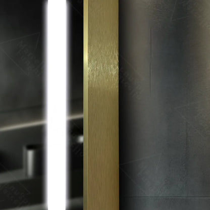 Огледало LED правоъгълна 60x80cm Verite Royale Gold Motionglow Marcello Dimable Clock System