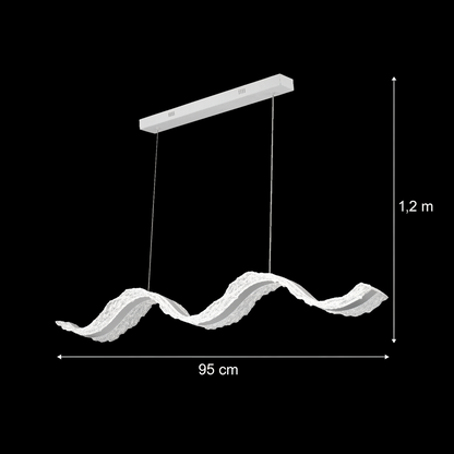 LED полилей с дистанционно управление, окачен AMI 63W, линеен, студена/топла/неутрална светлина, бял, регулируема височина