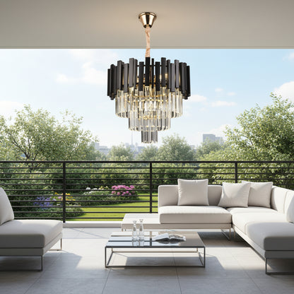 Crystal Blois petito 3xe14 полилей, диаметър 30 ​​см, черен, регулируема височина