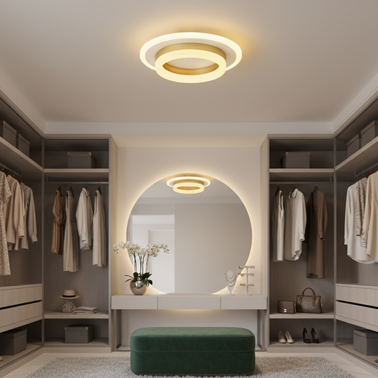 LED полилей SOLENA ROTONDA 21W, Диаметър 25см, Студена/Топла/Неутрална светлина, Златно бяло