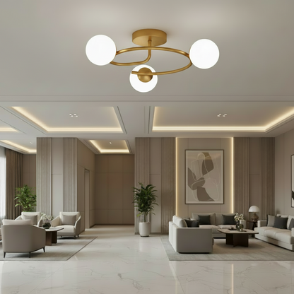 LED и кристален полилей ORBIT, 66cm, 3xE27, Globes, Gold
