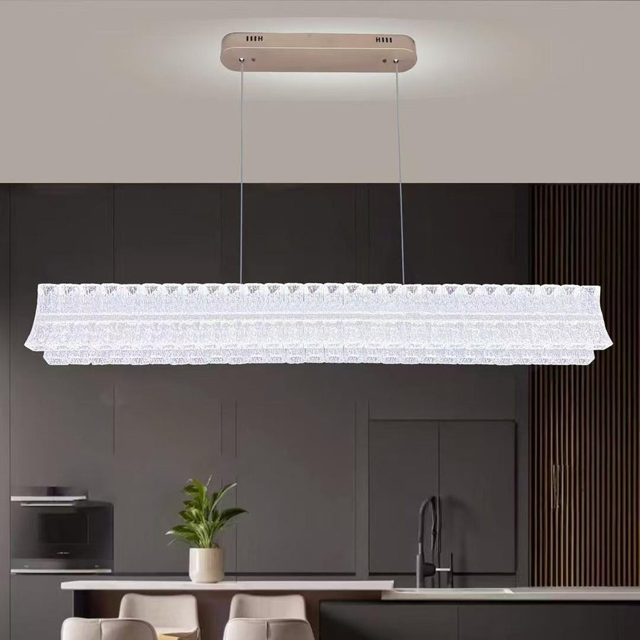 LED полилей с дистанционно управление, окачен TAMY 160W, линеен, студена/топла/неутрална светлина, златен, регулируема височина