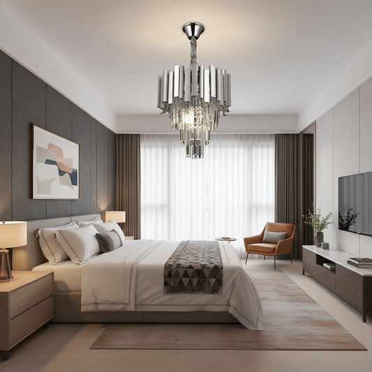 Кристален полилей Blois Noble 5xe14, диаметър 40 см, сребро, регулируема височина