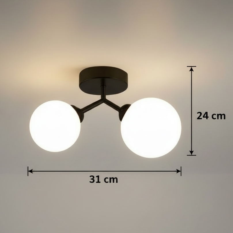 Кристален полилей ORBS, 31 см, 2xG9, глобуси, черен