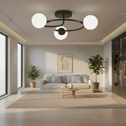 LED и кристален полилей ORBIT, 66cm, 3xE27, Globes, Черен