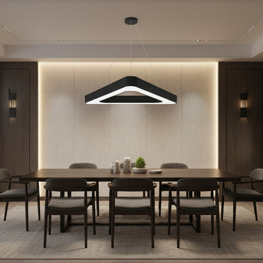 Окачен LED полилей ANGLE, 60 см, 25 W, регулируема височина, студена светлина, черен, метал и акрил