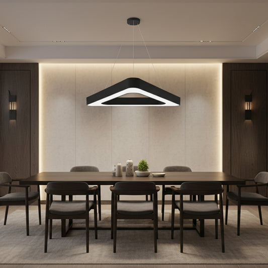 Окачен LED полилей ANGLE, 60 см, 25 W, регулируема височина, студена светлина, черен, метал и акрил