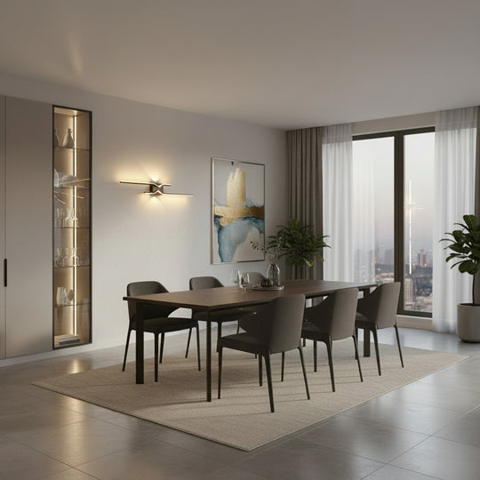 FENG декоративна LED стенна лампа, 19 W, 60 см, топла / неутрална / студена светлина, черна, метална и акрилна