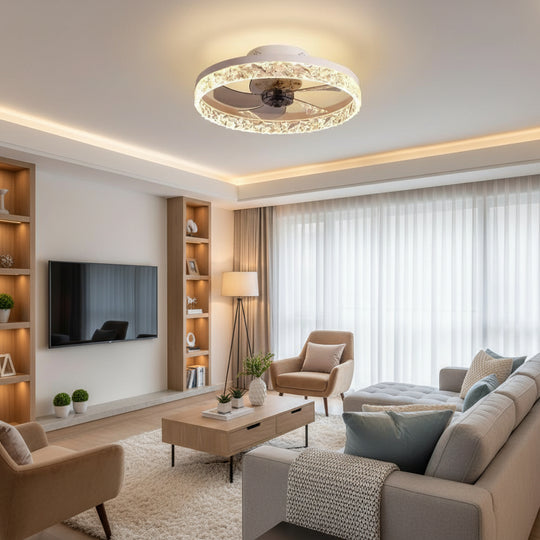 VEYA LED полилей с дистанционно управление, 38W, D50cm, студена/неутрална/топла светлина, бял