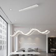 LED полилей с дистанционно управление, окачен AMI 63W, линеен, студена/топла/неутрална светлина, бял, регулируема височина