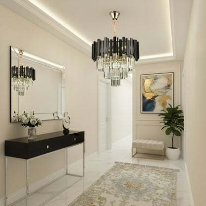 Crystal Blois petito 3xe14 полилей, диаметър 30 ​​см, черен, регулируема височина