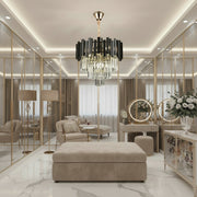 Crystal Blois petito 3xe14 полилей, диаметър 30 ​​см, черен, регулируема височина