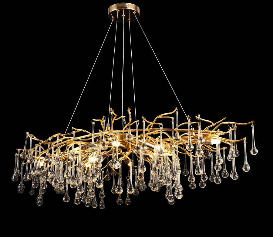 Crystal Chandelier Waltz Rhapsody, 9x G9, злато, 60 см, регулируема височина