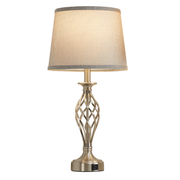 Veioza VZ212WH, 1x E27, метал и текстил, бяло и златно