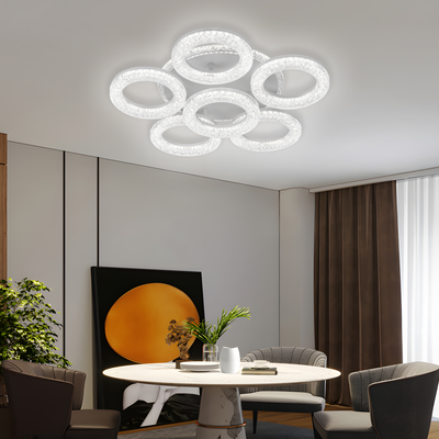LED LED FREJA с дистанционно управление, 90W, 3000K/4000K/6000K, по -ниска, бяла, кристали