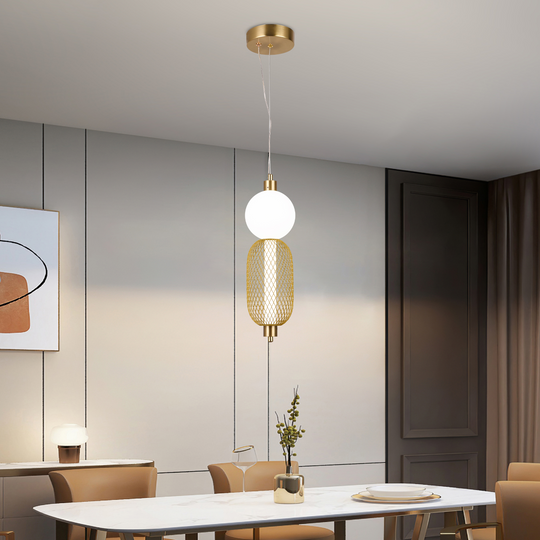 Окачен LED полилей LM550/2GD, 11W, светлина 3000/4000/6000K, злато, регулируема височина Модерни полилеи Заглавие по подразбиране Alessandro Design