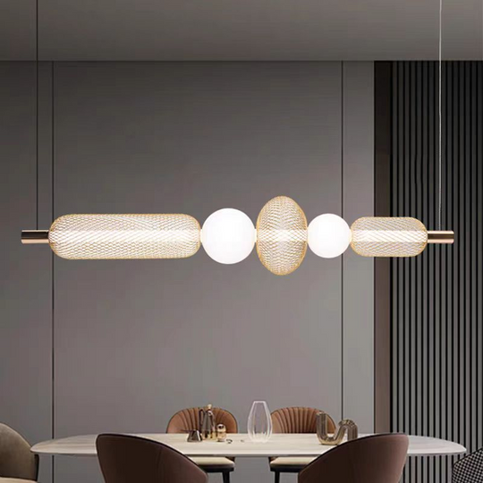 Окачен LED полилей LM551/5GD, 27W, светлина 3000/4000/6000K, злато, регулируема височина Модерни полилеи Заглавие по подразбиране Alessandro Design