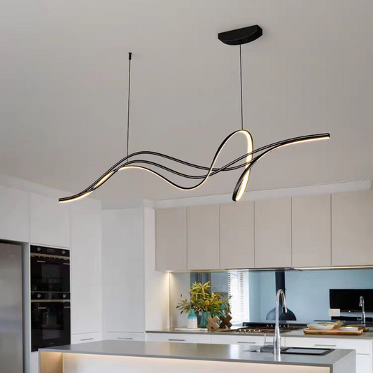 LED похот, окачена с Infinity Halo 138W дистанционно управление, студена/гореща/неутрална светлина, нестабилна, черна, регулируема височина