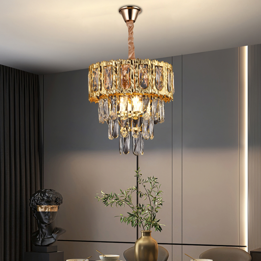 Кристален полилей Corona Incanto 3xe14, 30см диаметър, лъскаво злато, височина на преобладаване