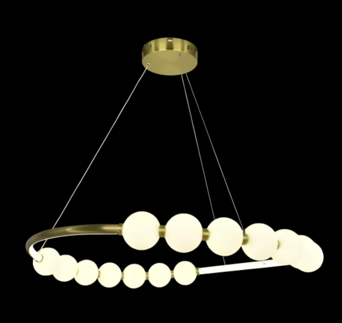 Суспендиран Lustra LED Acril Nova 57W с дистанционно управление, Beotal, 3000K/4000K/6000K, злато, метал и акрил