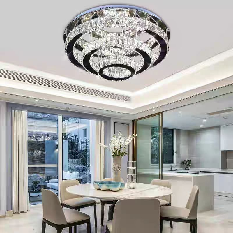 Кристален LED полилей LLC151/500CH, 64W, 3 елемента, студена/топла/неутрална светлина, димируем, блестящ хром