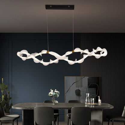 Окачен акрилен LED полилей LT762/2GD, 36W, топла/неутрална/студена светлина 3000/4000/6000K, златисто бял, регулируема височина