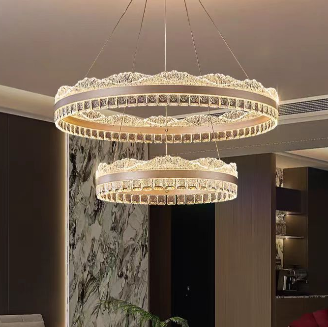 LED полилей, окачен с дистанционно управление на Nivalis, 126W, студена/гореща/неутрална светлина, нестабилна, регулируема височина, злато