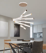 Окачен акрилен LED полилей LT183/6WH, 81W, светлина 3000/4000/6000K, бял, регулируема височина